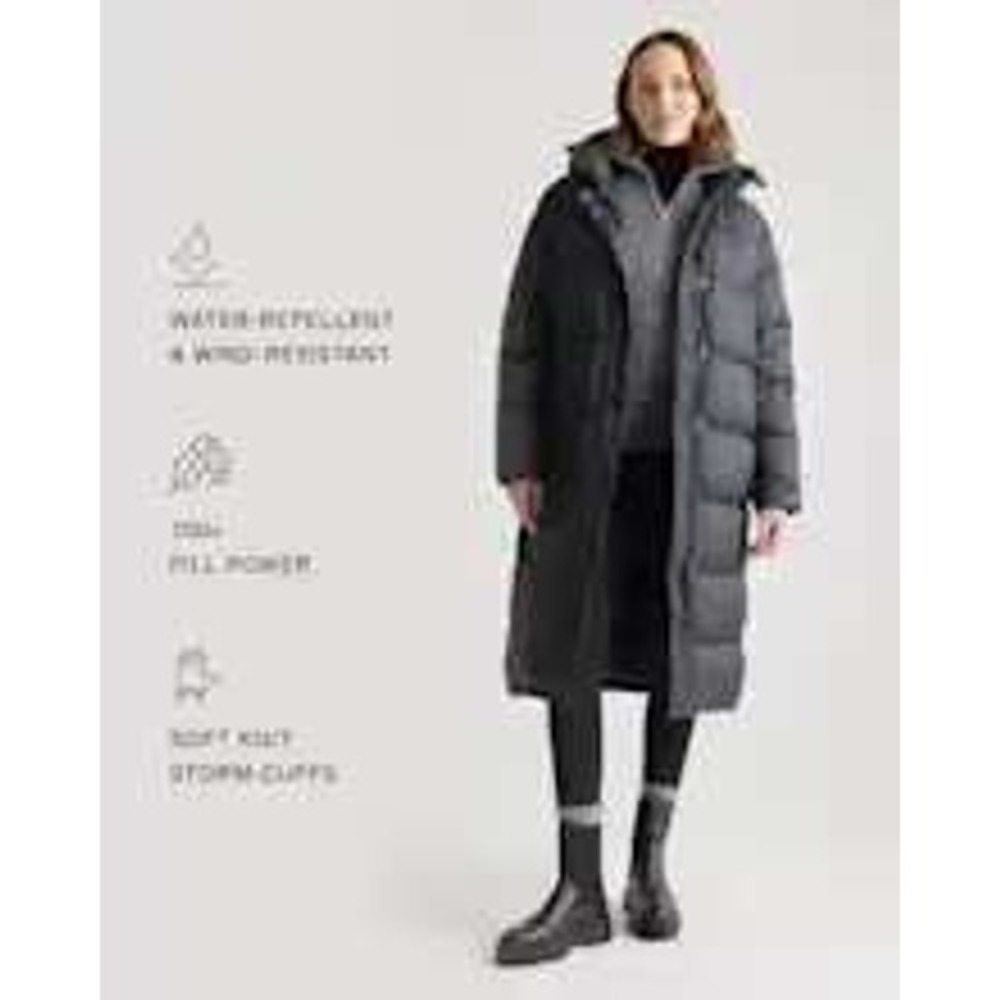 Quince Responsible Down‎ Long Puffer Jacket Black Small New With Tags